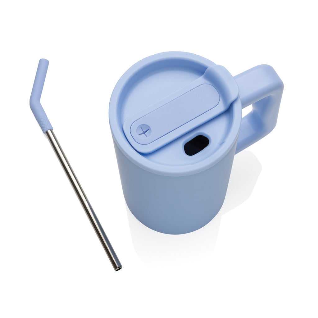 Cube Becher aus RCS recyceltem Stahl 800ml – hellblau