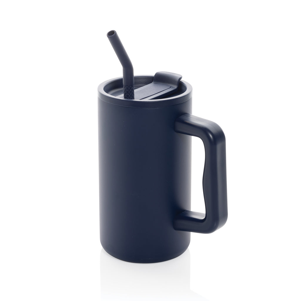 Cube Becher aus RCS recyceltem Stahl 800ml – navy blau