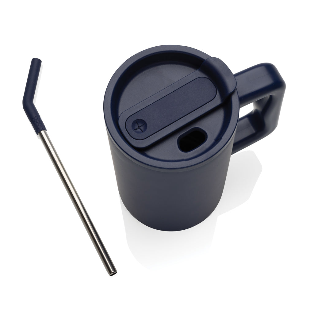 Cube Becher aus RCS recyceltem Stahl 800ml – navy blau
