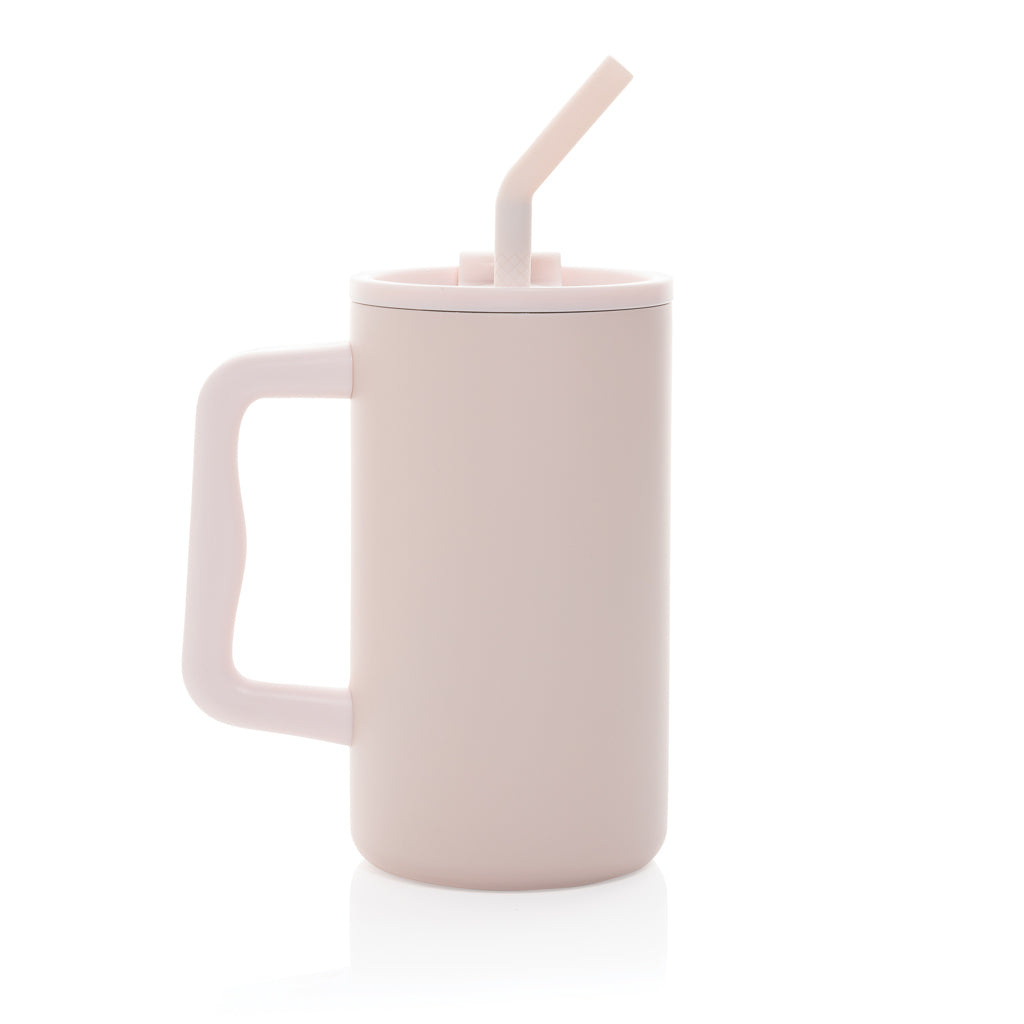 Cube Becher aus RCS recyceltem Stahl 800ml – rosa
