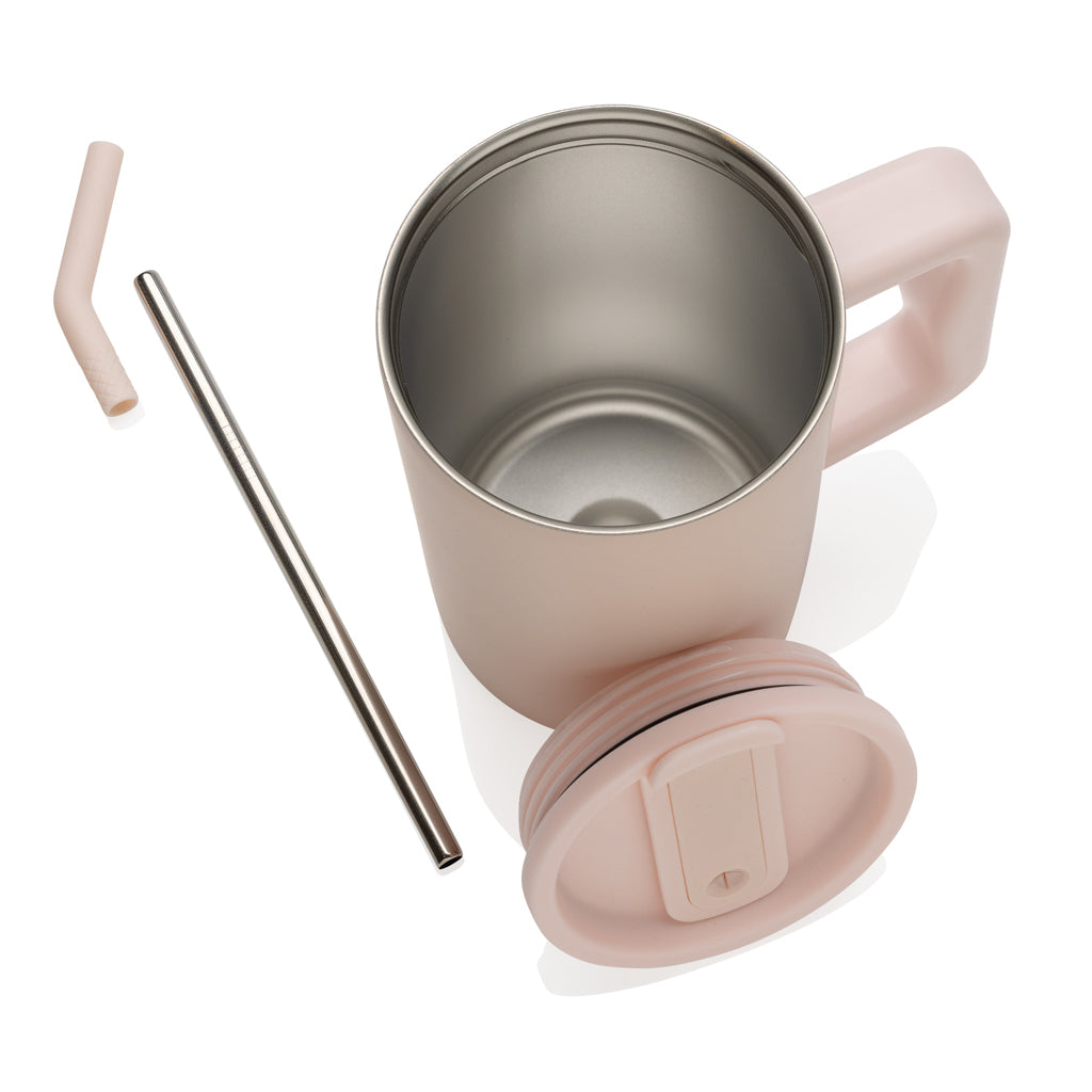 Cube Becher aus RCS recyceltem Stahl 800ml – rosa