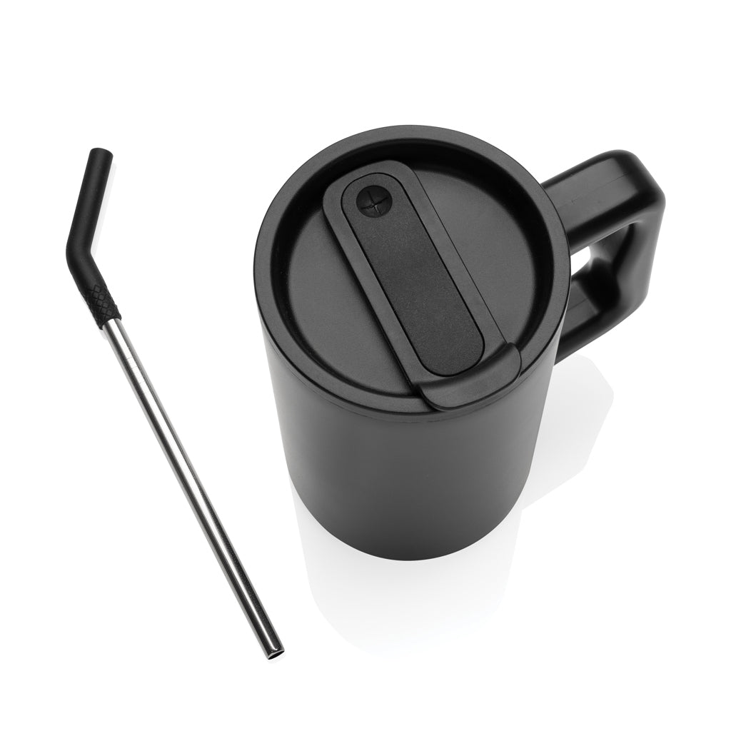 Cube Becher aus RCS recyceltem Stahl 800ml – schwarz