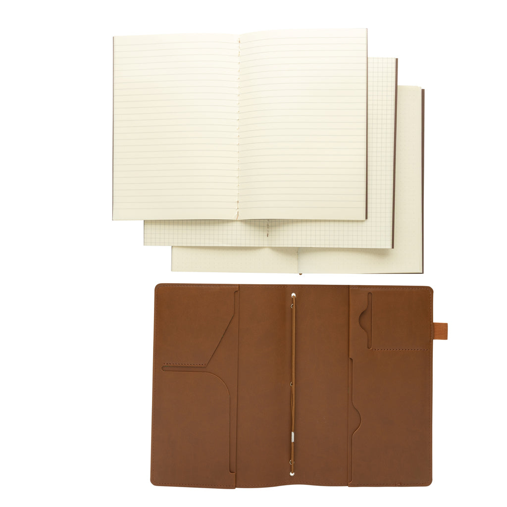Daily Notes Binder 3-in-1 PU-Notizbuch zum Nachfüllen – braun