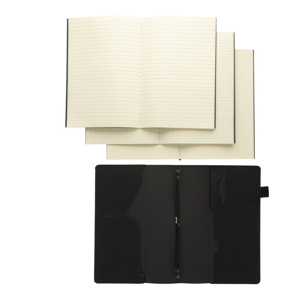 Daily Notes Binder 3-in-1 PU-Notizbuch zum Nachfüllen – schwarz