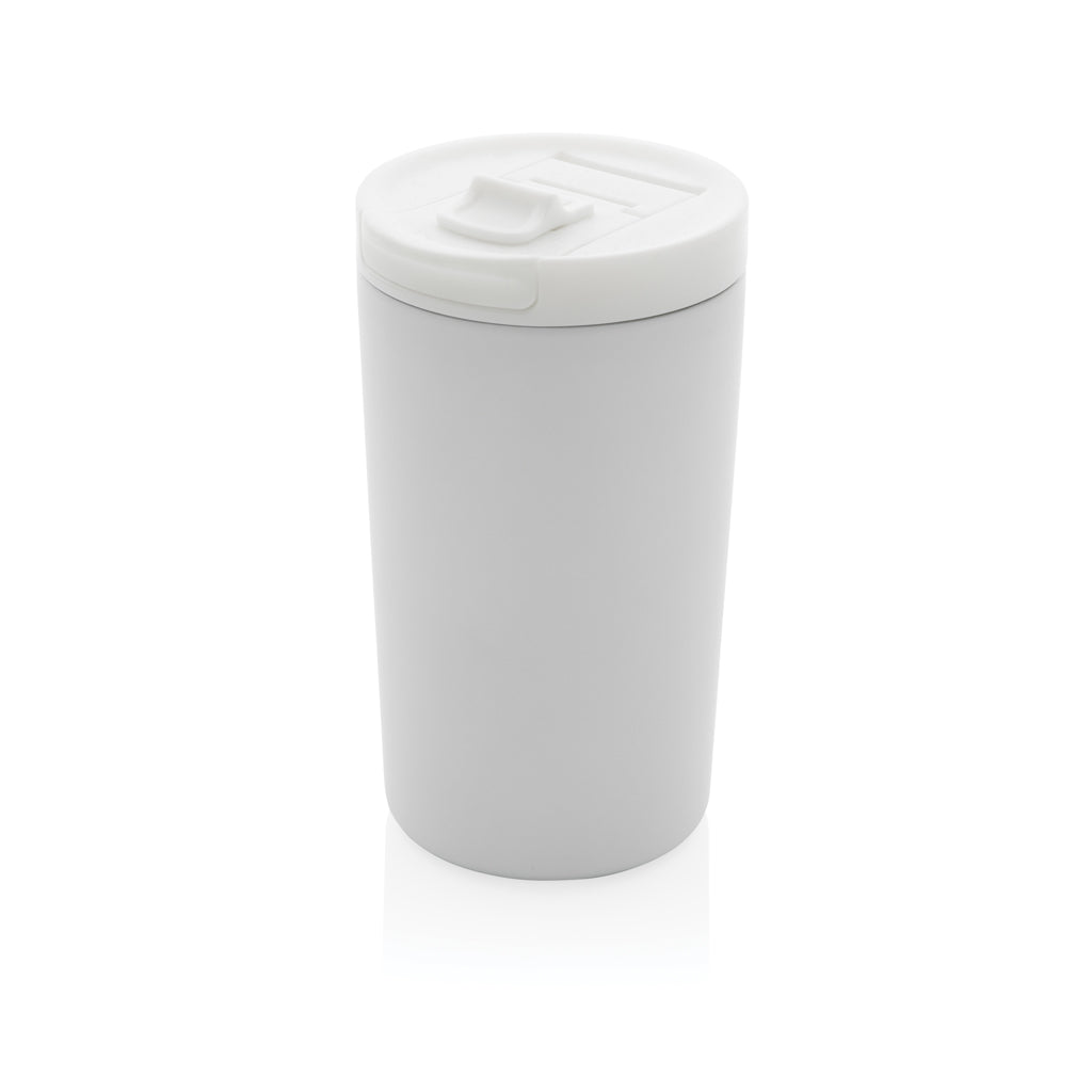 Doppelwandiger Vakuum-Becher aus RCS recyceltem SS – weiß