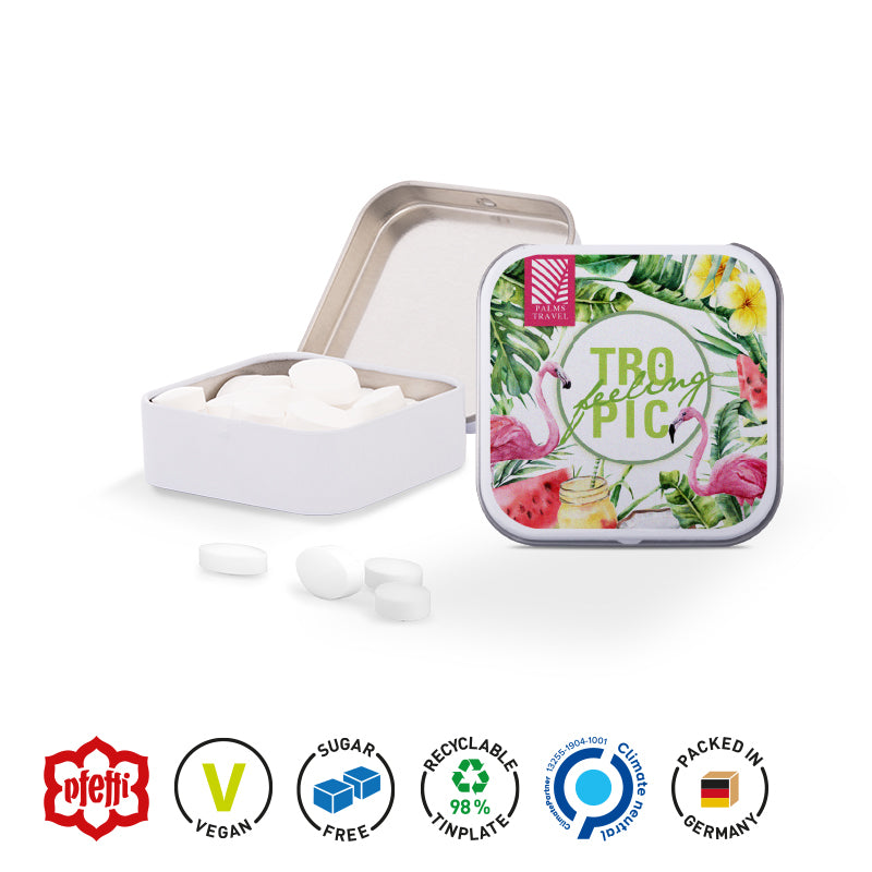 Bedruckbare Dose mit Pfeffi Bonbons