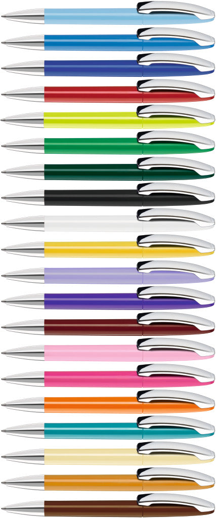 Drehkugelschreiber glänzend mit Metallclip – alle Farben
