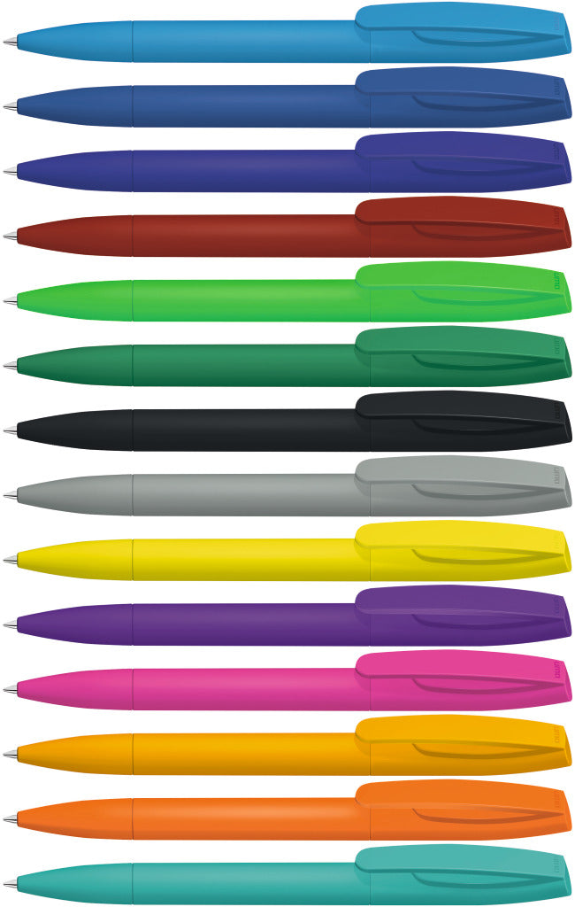 Drehkugelschreiber mit gummierter Oberfläche – alle Farben