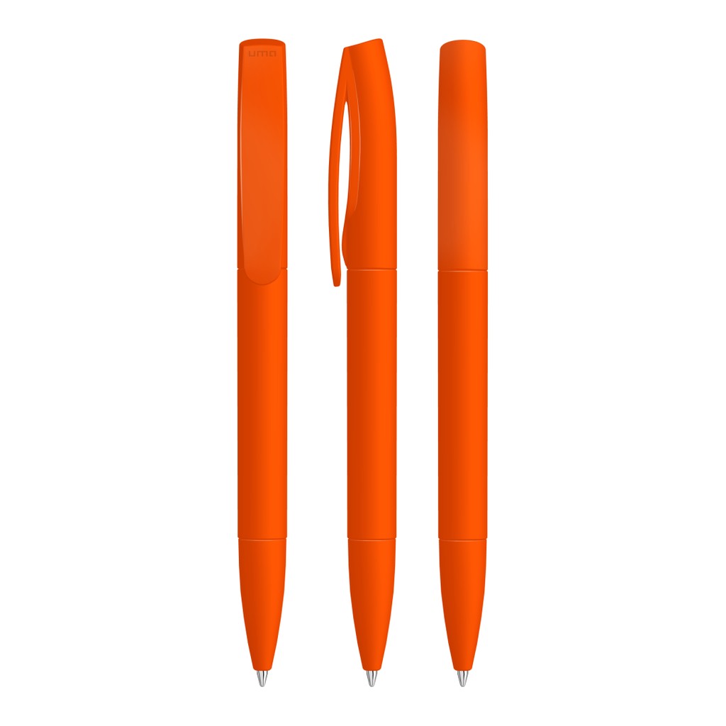 Drehkugelschreiber mit gummierter Oberfläche – Orange