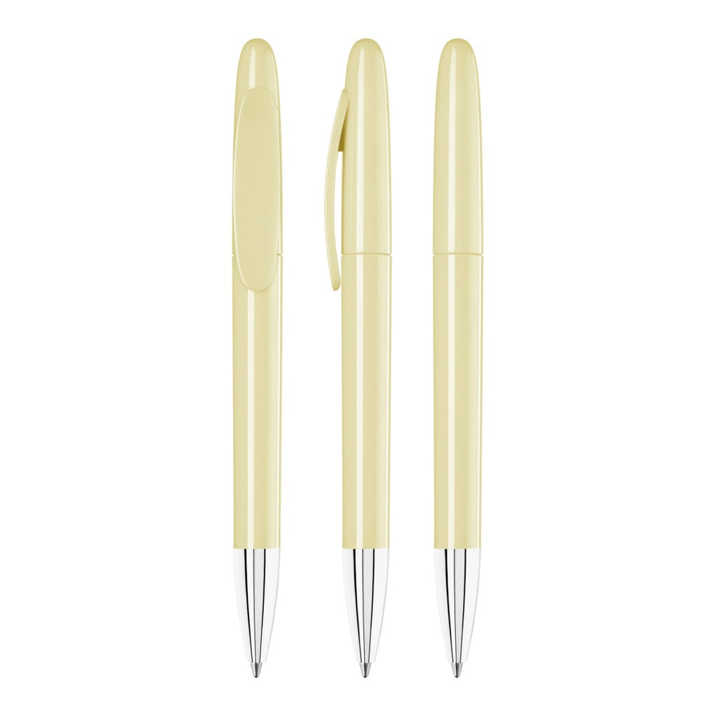 Drehkugelschreiber mit ovalem Clip in 20 Farben – Beige