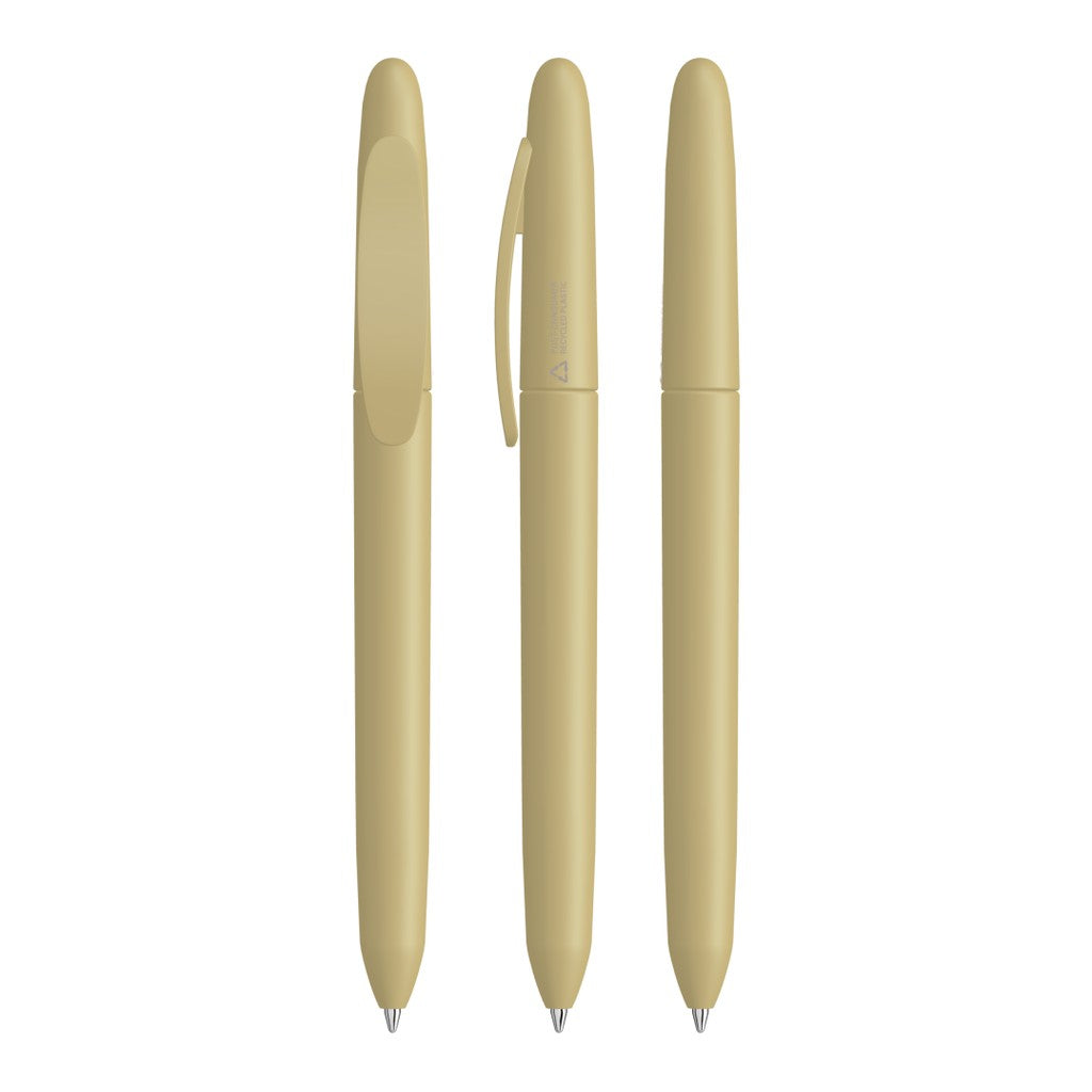 Drehkugelschreiber mit ovalem Clip in 8 Farben – Beige