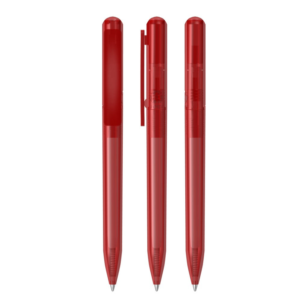 Drehkugelschreiber transparent glänzend in 10 Farben – Rot