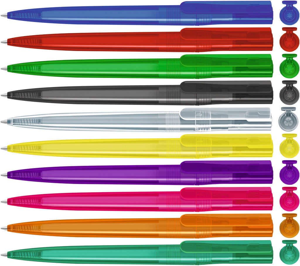 Drehkugelschreiber transparent glänzend mit Großraummine – alle Farben