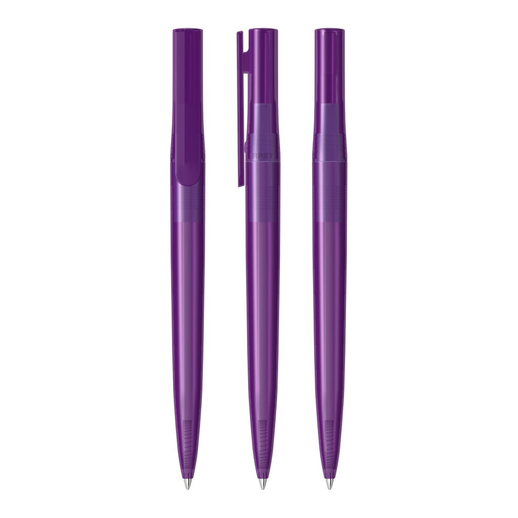 Drehkugelschreiber transparent glänzend mit Großraummine – Violett