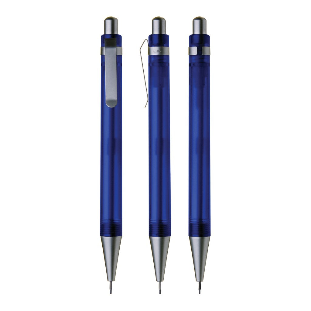 Druckbleistift transparent frozen mit Metallspitze – Dunkelblau