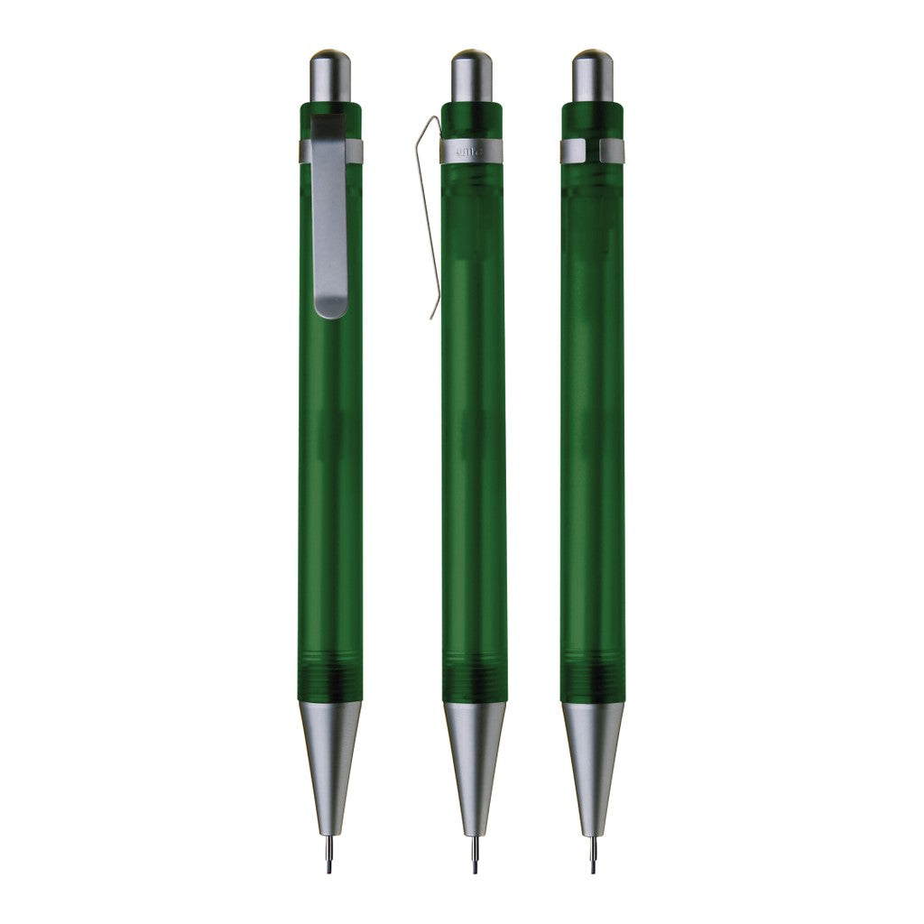 Druckbleistift transparent frozen mit Metallspitze – Dunkelgrün