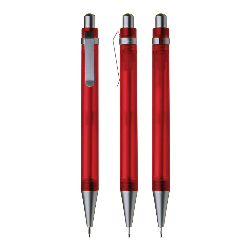 Druckbleistift transparent frozen mit Metallspitze – Rot