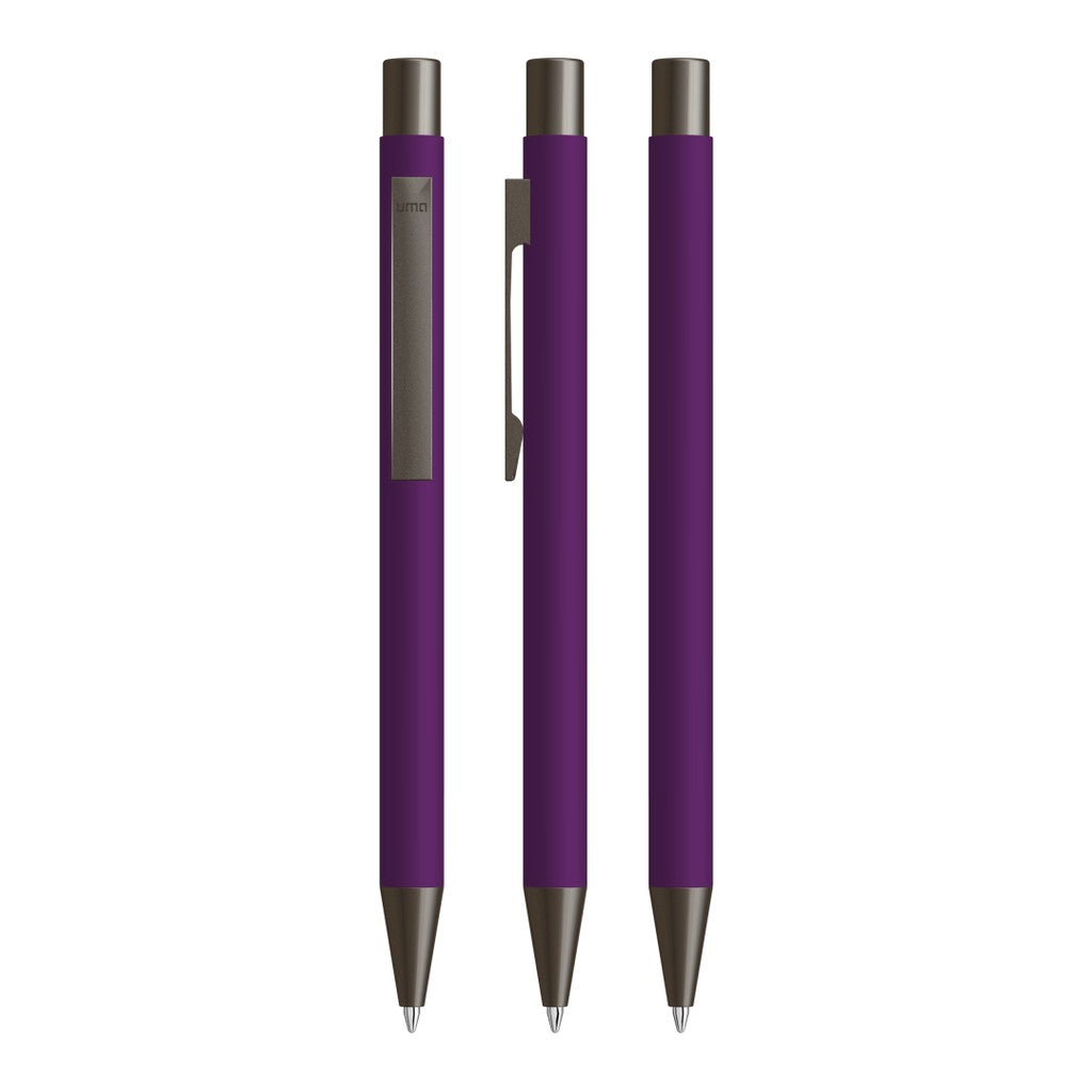 Druckkugelschreiber aus Metall mit Softtouch Oberfläche – Violett