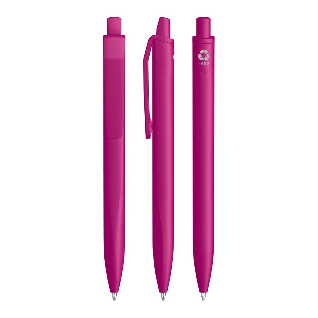 Druckkugelschreiber gedeckt matt mit ergonomischem Griff – Magenta
