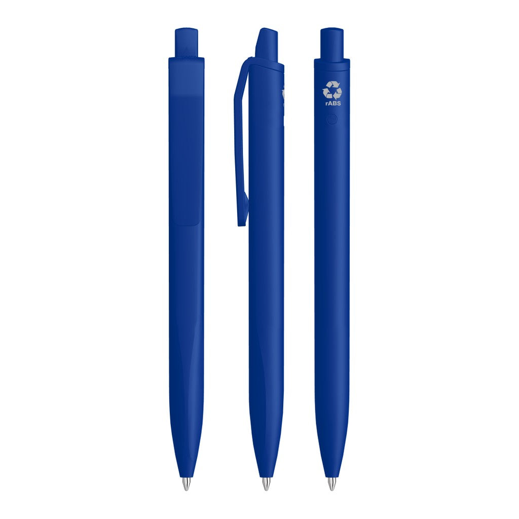 Druckkugelschreiber gedeckt matt mit ergonomischem Griff – Mittelblau
