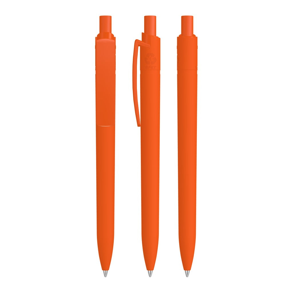 Druckkugelschreiber gummiert mit geradem Clip – Orange