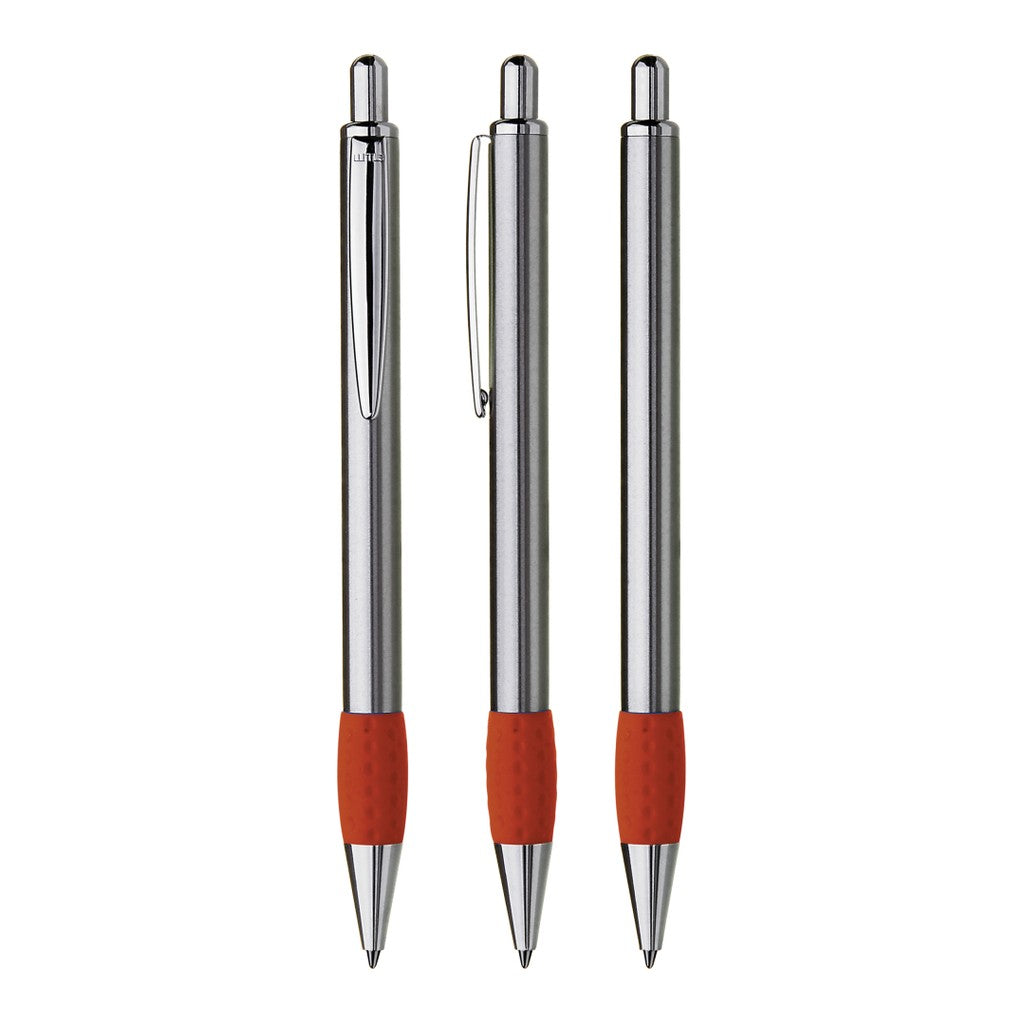 Druckkugelschreiber Metall mit farbiger Griffzone – Orange