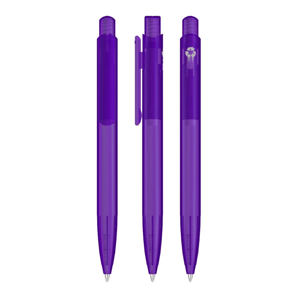 Druckkugelschreiber milchig transparent mit Griffzone – Violett