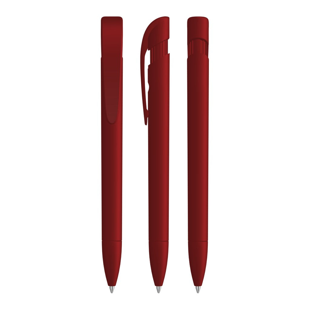 Druckkugelschreiber mit breitem Bogenclip – Rot
