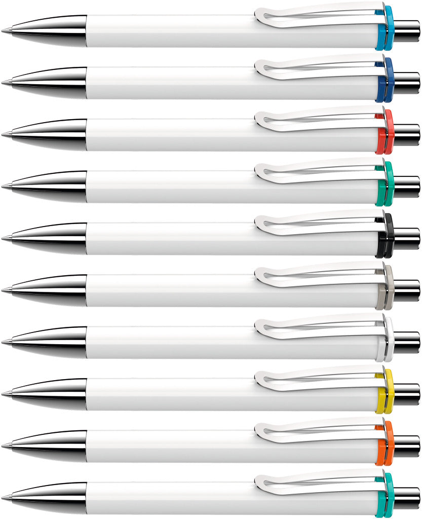 Druckkugelschreiber mit breitem Metallclip – alle Farben