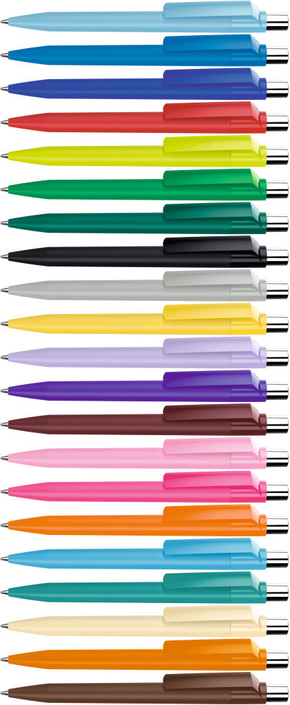 Druckkugelschreiber mit Soft Touch Schaft und gedecktem Clip – alle Farben