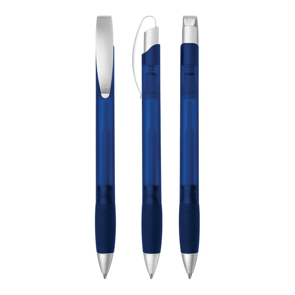 Druckkugelschreiber mit transparent frozen Optik – Blau