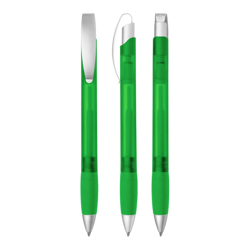 Druckkugelschreiber mit transparent frozen Optik – Hellgrün