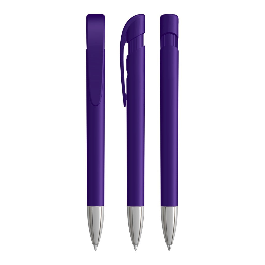 Druckkugelschreiber mit verchromter Metallspitze – Violett
