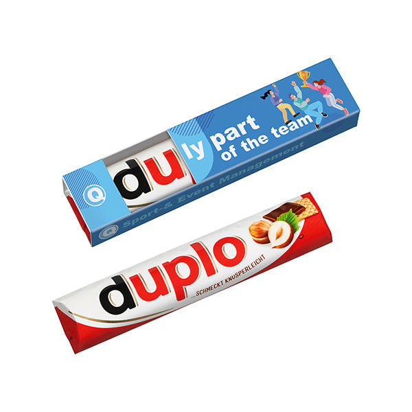 Werbeschuber des duplo Riegels in der Seitenansicht