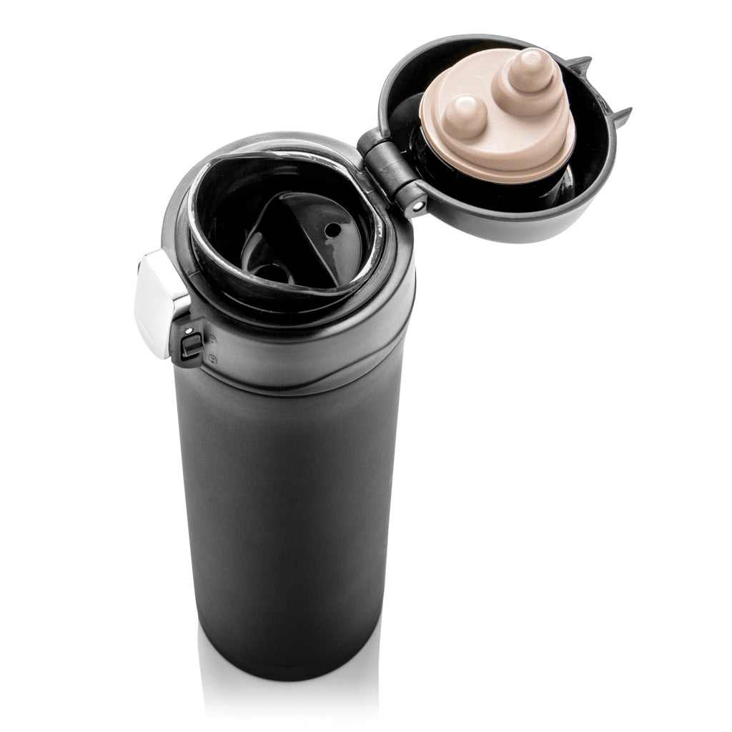 Easy Lock Vakuum-Flasche aus RCS recyceltem Stahl – schwarz