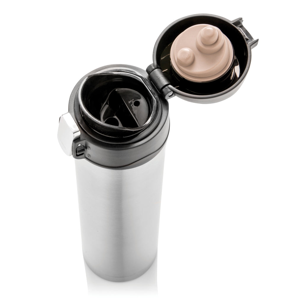 Easy Lock Vakuum-Flasche aus RCS recyceltem Stahl – silber