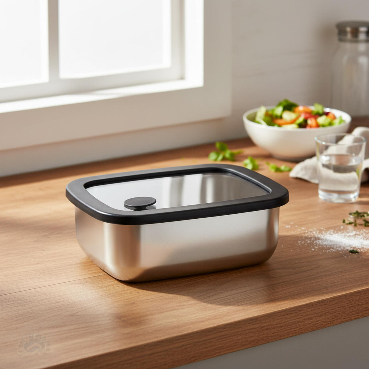 Edelstahl-Lunchbox mit Glasdeckel „RILO“, 550 ml