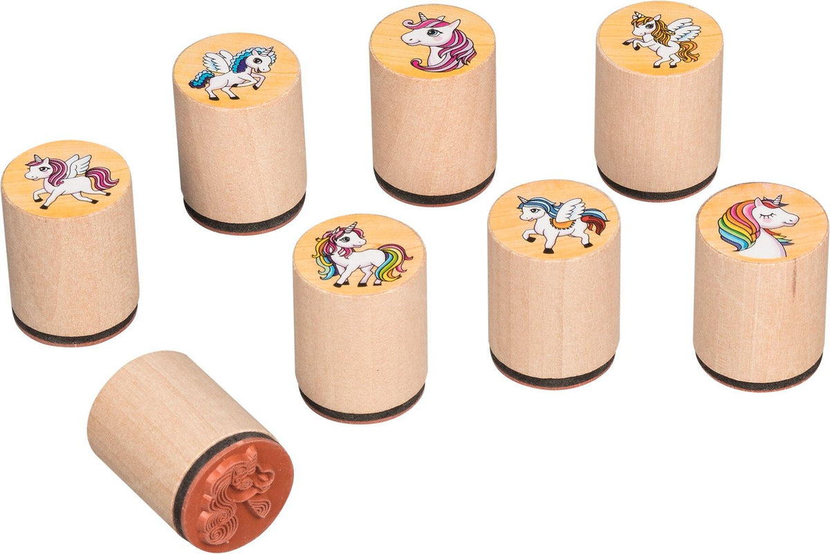 Einhorn Holzstempel in acht Motiven von goki – Ansicht