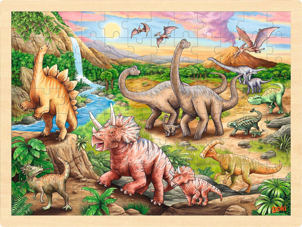 Einlegepuzzle Dinosaurierwanderung mit Triceratops – Ansicht