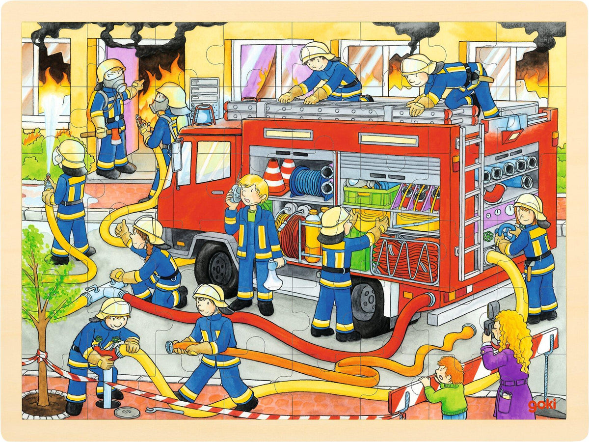 Einlegepuzzle Feuerwehreinsatz mit 48 Teilen – Ansicht