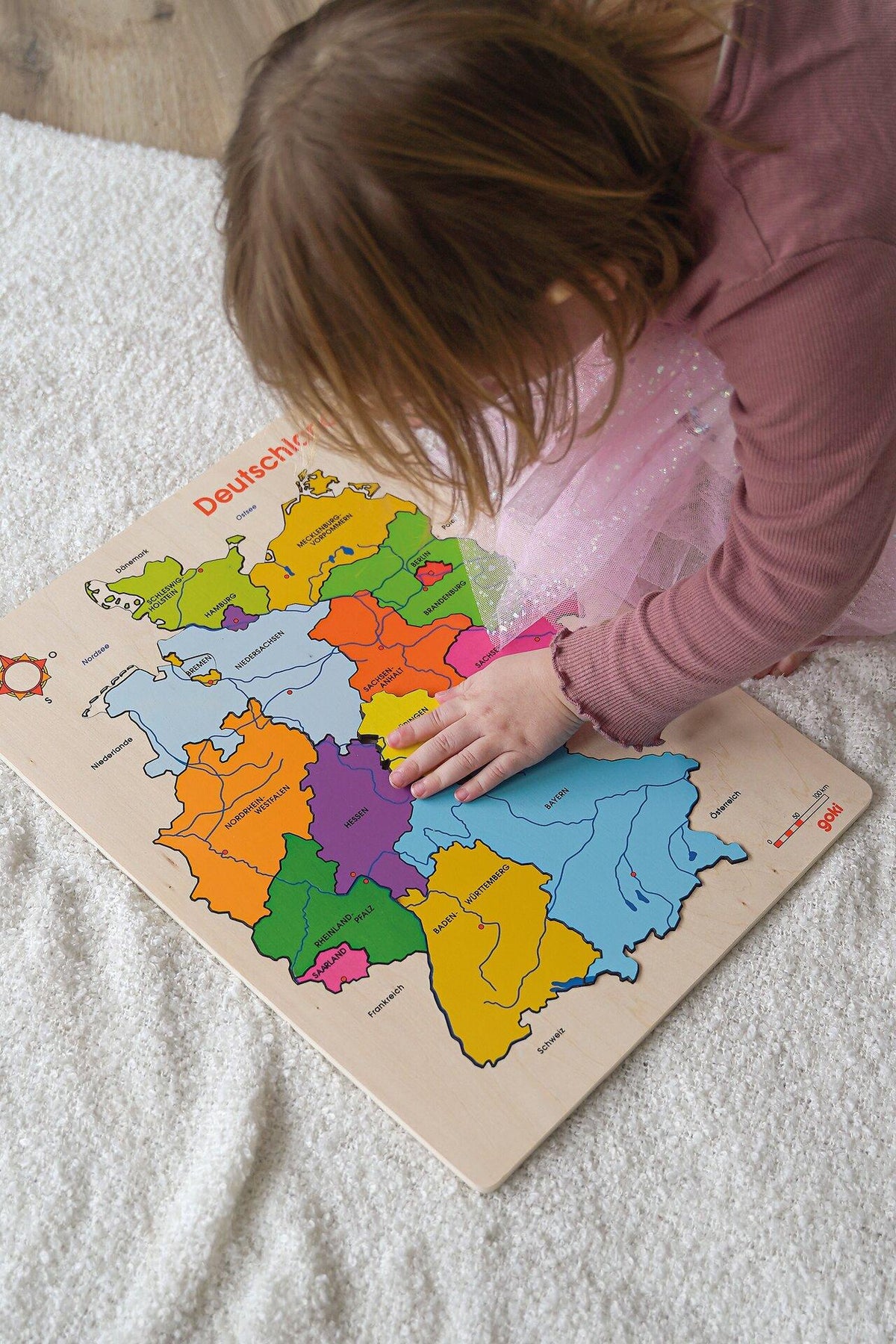 Einlegepuzzle Landkarte mit Bundesländern – Gesamtansicht
