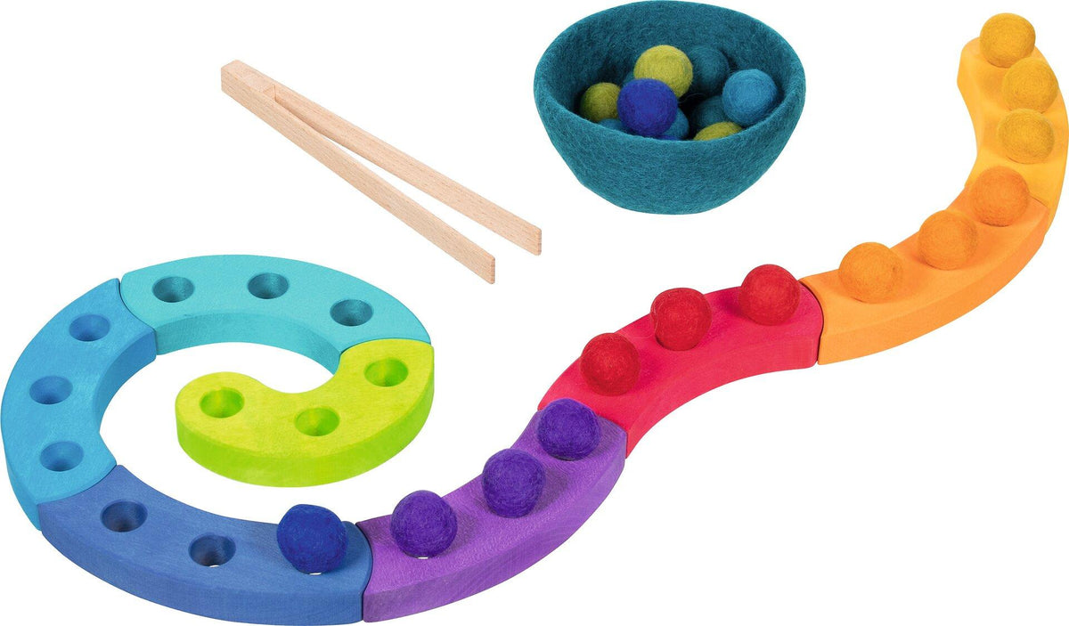 Farbsortierspiel Spirale mit Filzkugeln von goki – sechste Ansicht