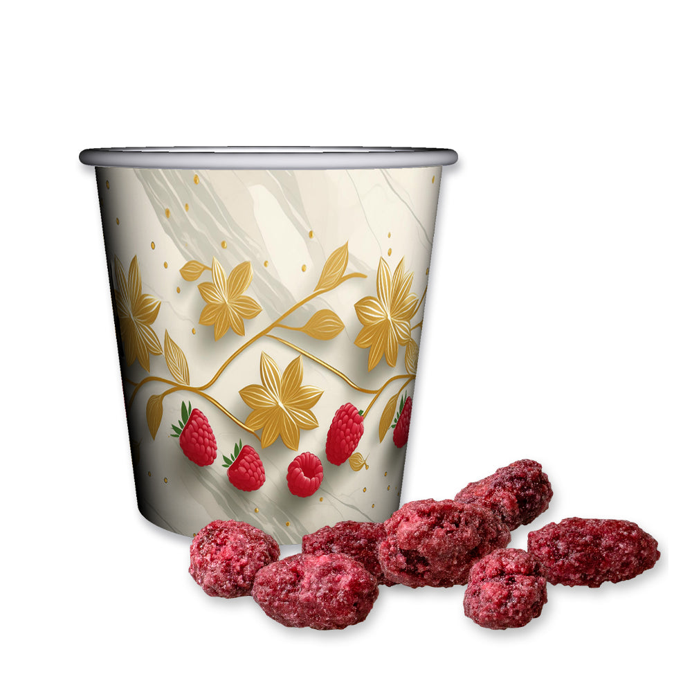 Feuergebrannte Mandeln im Snackbecher Mini – Gebrannte Mandeln Himbeere, ca. 40 g