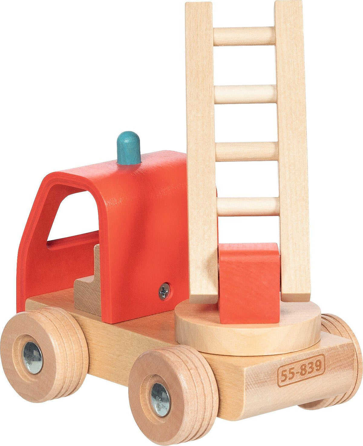 Feuerwehr Leiterwagen aus Holz von goki – Detailansicht