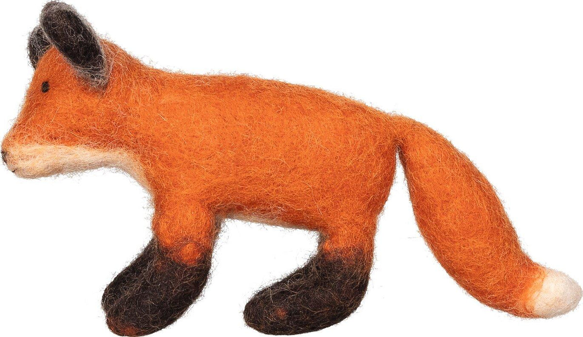 Filztier Fuchs Fino aus Wollfilz von goki – Nahaufnahme
