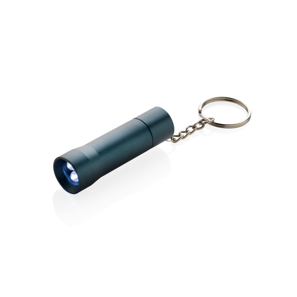Flash Schlüsselanhänger-Taschenlampe aus RCS rec. Aluminium – blau