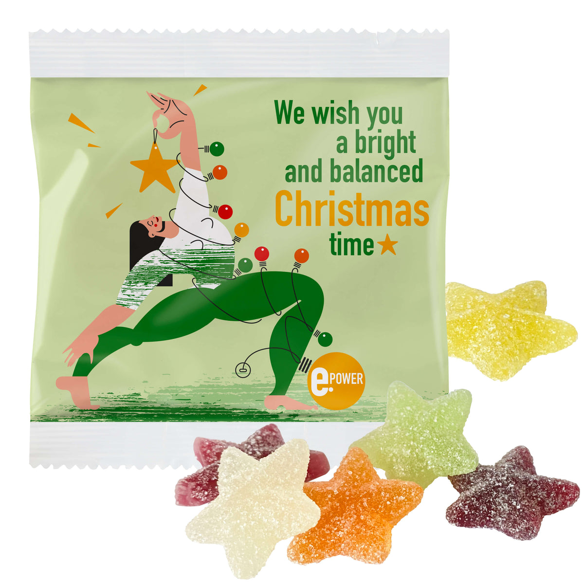 Fruchtgummi Sterne ohne Gelatine im Werbetütchen, zweite Ansicht