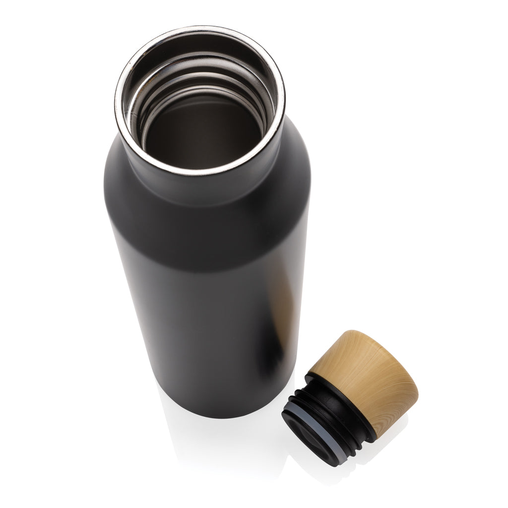 Gaia Vakuumflasche aus RCS recyceltem Stainless-Steel – schwarz
