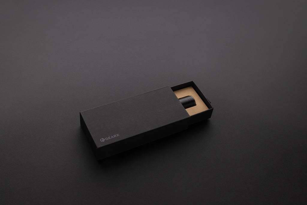 Gear X Taschenlampe aus RCS recycelt. Aluminium mit USB-Akku