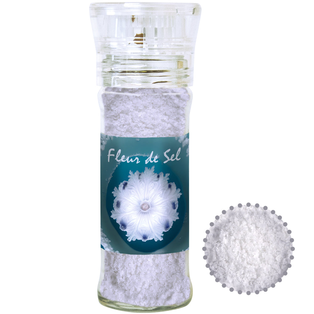 Gewürzmischungen in der Gewürzmühle aus Glas – Fleur de Sel, ca. 40 g